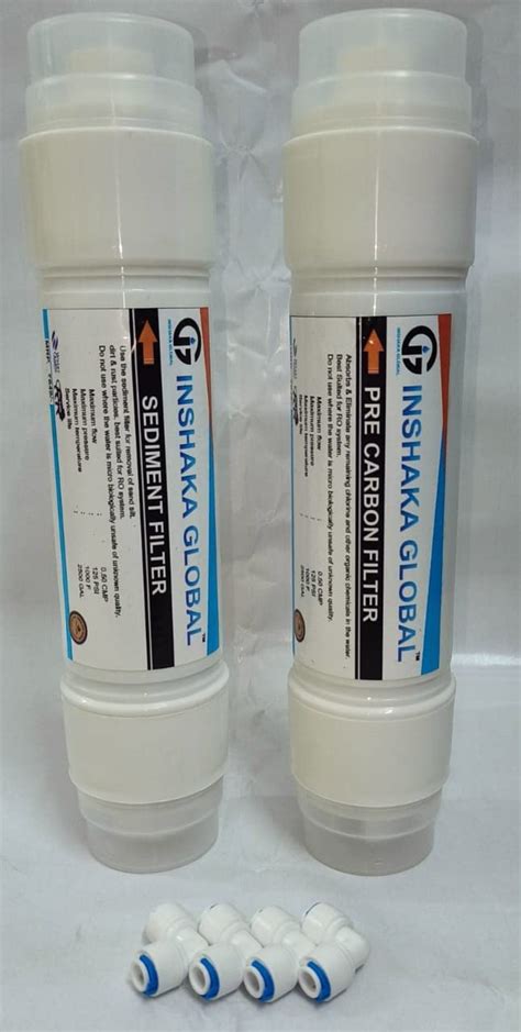 INSHAKA GLOBAL Pre Carbon Filter and Sediment Filter with 4 Piece Push ...