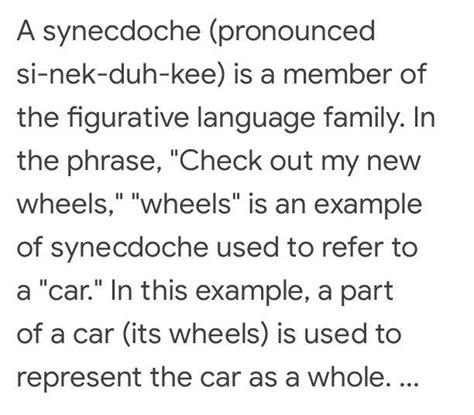 Give an example of Synecdoche from the extract. - Brainly.in