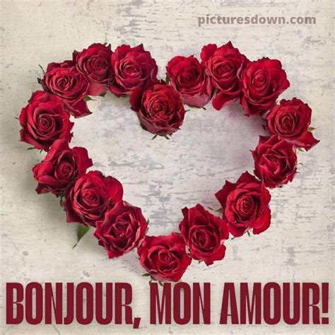 Bonjour mon coeur image roses