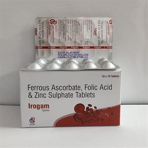 Irogam - Ferrous Ascorbate, Folic Acid & Zinc Sulphate Tablets - Gamro ...