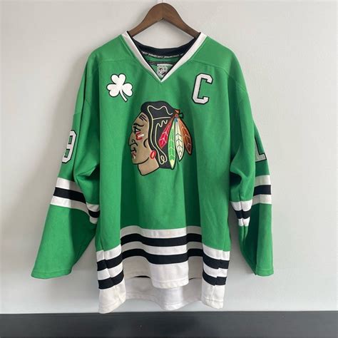 Reebok VTG Chicago Blackhawks St. Patricks Day Toews Captains Hockey ...