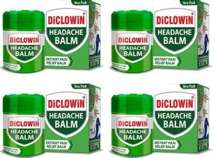 DiCLOWiN Headache Relief Balm | 3x Formula | Non-Staining & Non-Burning ...
