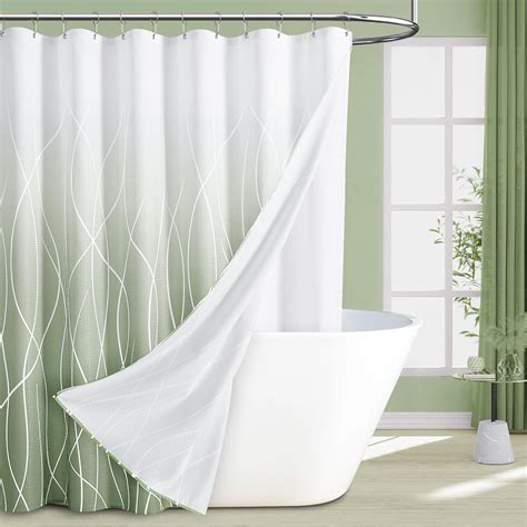 Amazon.com: Naturoom Sage Green Shower Curtain with Liner Modern ...