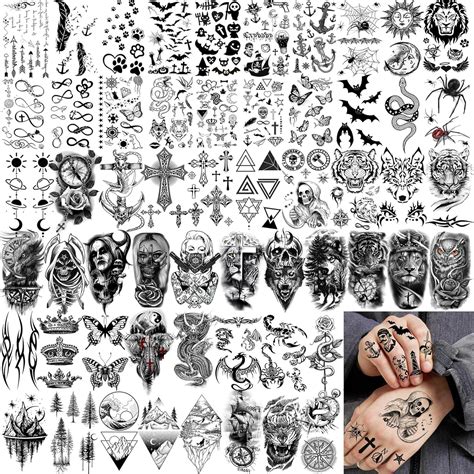 FANRUI 67 Sheets 3D Black Tribal Realistic Lion Temporary India | Ubuy