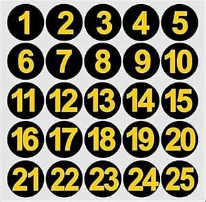 AKSHITA ENTERPIRSES Round Stickers PVC Material 1 to 50 Numbers Black ...