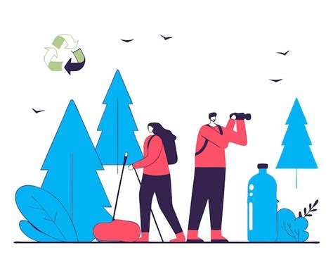 Eco tourism concept illustration | Premium Vector