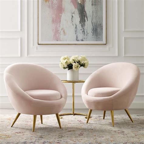 Circuit Accent Chair Performance Velvet Set of 2 in Pink | Bedroom ...