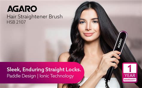 AGARO Hair Straightening Brush, Hair Straightening Comb For Women, Fast ...