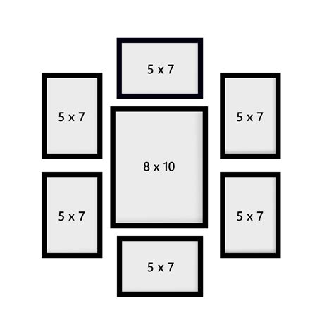 Memory Wall Collage Photo Frame - Set of 7 Photo Frames for 6 Photos of ...