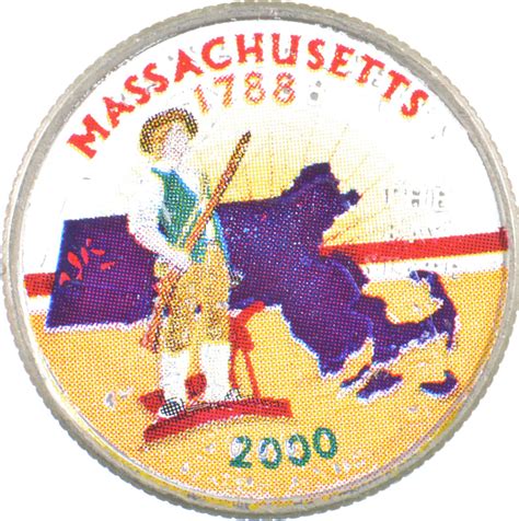 Custom - COLORIZED - 2000-P Massachusetts State Quarter - High ...