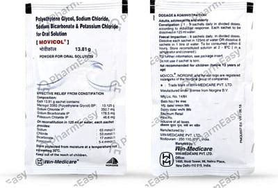 Movicol Sachet Of 13.81gm Oral Powder: Uses, Side Effects, Price ...