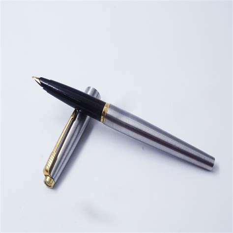 Parker 45 Silver Color Body and Silver Cap And Gold Clip &Trim Broad ...