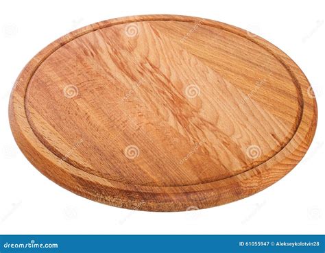 Round Cutting Board Isolated on White Background Stock Image - Image of ...