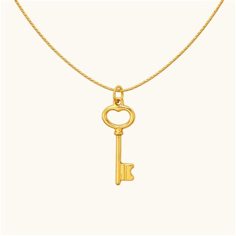 Heart Key Pendant – 18K Gold Plated Online at best price – ZAISHA