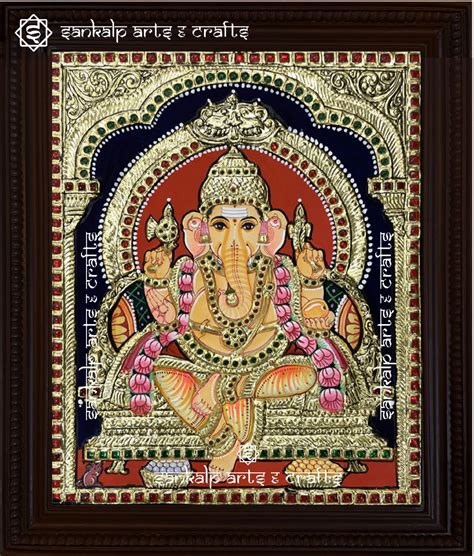Ganesha Tanjore Painting – SANKALP ARTS & CRAFTS
