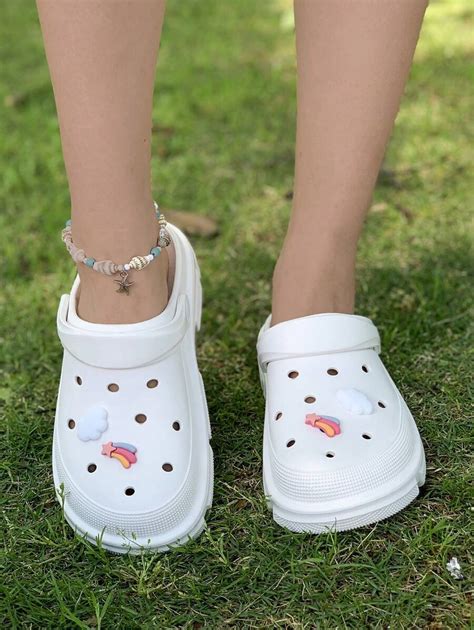 Preppy White Clogs For Women, Cartoon Decor Vented Clogs | SHEIN USA