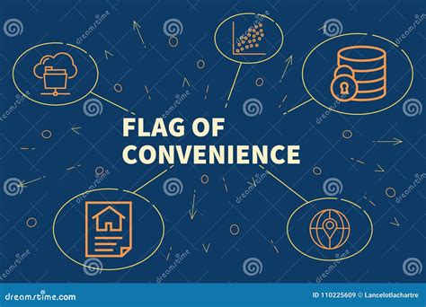 Conceptual Business Illustration with the Words Flag of Convenience Stock Illustration ...