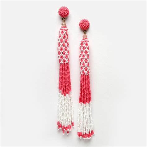 Buy Moedbuille Pink & Off White Beads Contemporary Tasselled Design ...