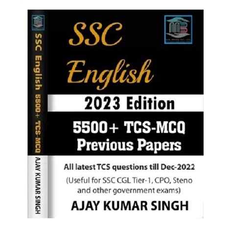 SSC English 2023 Edition 5500+ Tcs - Mcq Previous Papers | By Ajay ...