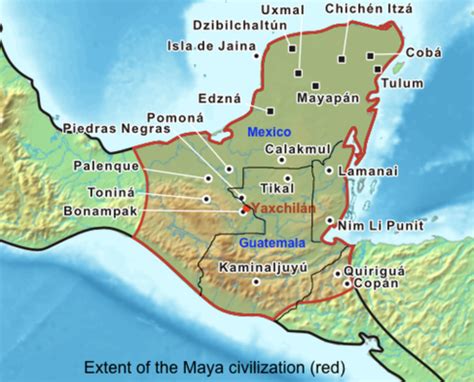 Image result for Maya Cities Map