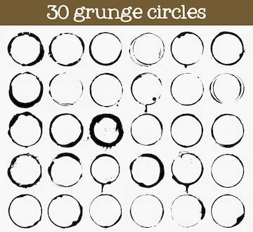 Set of 30 grunge circle textures | Free Vector