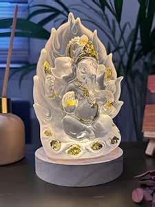 Buy SrI Krishna CULTURE-Ganesh Ji Idol-Ganpati Statue Leaf Cut On ...