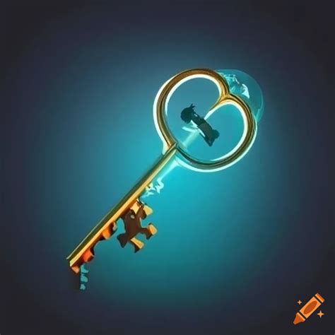 Mysterious key logo with elements of mystery and adventure on Craiyon