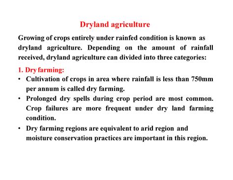 Dryland-agriculture - Summary Agricultural Geography - Dryland ...