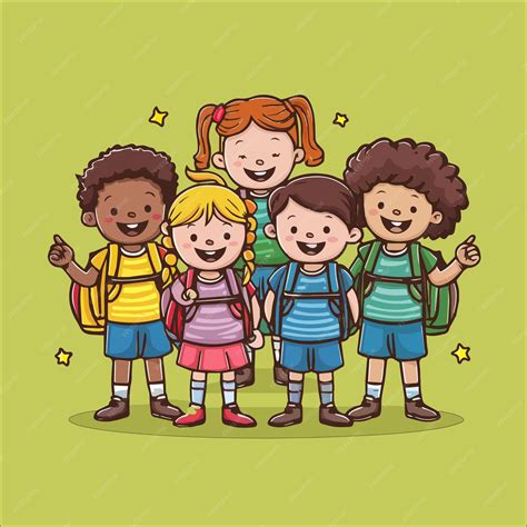 Student group cartoon vector illustration | Premium AI-generated vector