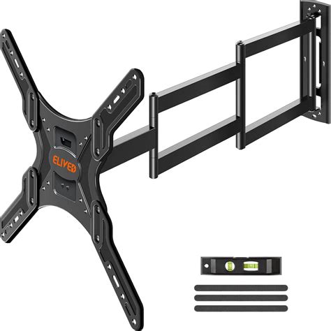 ELIVED Long Arm TV Wall Mount for Most 26-65 Inch TVs, 37.4 Inch Long Extension TV Mount Swivel ...