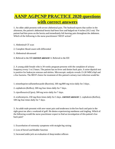 AANP AGPCNP Practice Questions 2020: A Comprehensive Review of Key ...