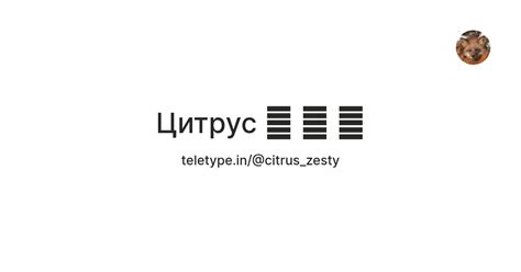 Цитрус 🍊 🐶 🍂 — Teletype