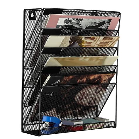 KRETIX Mesh Wall File Holder | 6 Tier Mount Hanging Vertical File ...