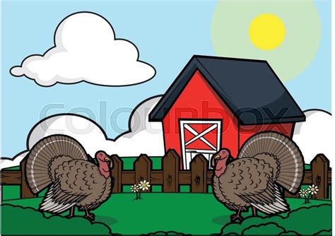 Turkey bird farm illustration | Stock vector | Colourbox