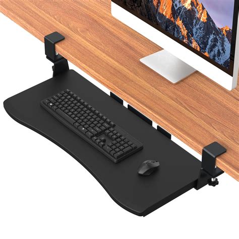 LETIANPAI Keyboard Tray Under Desk,Pull Out Keyboard & Mouse Tray with ...