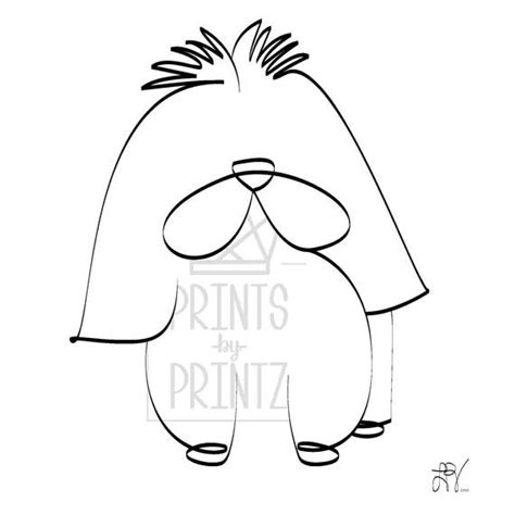 Shih Tzu Abstract Line Art, Printed, 8 X 8, 10 X 10, or 12 X 12 ...