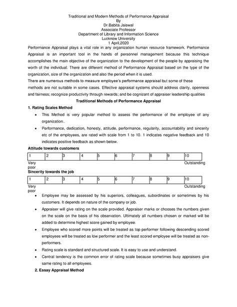 202004 032240236202 babita jais Methods of Performance Appraisal ...