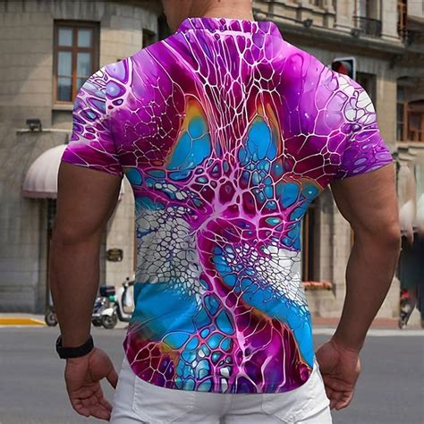 Men's Graphic Zip Polo Shirts Golf Shirt Short Sleeve Polo Shirts ...