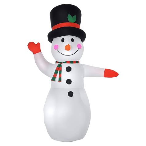 HomCom 8ft Christmas Inflatables Outdoor Decorations Snowman Blow Up ...