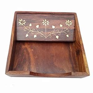 Buy Ocean Craft Antique Handmade Wooden Tissue/Napkin Holder Rosewood ...