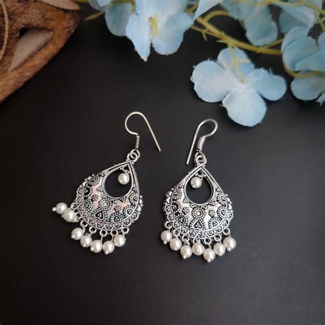 "Riyanshi" Oxidised Earrings – The Fiona Store