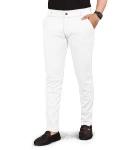 Ritsila Slim Fit Men White Trousers - Buy Ritsila Slim Fit Men White ...