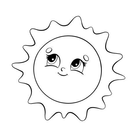 Cute Sun Colouring Pages