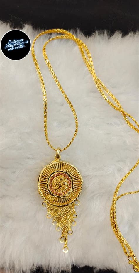 SHEHNAZ, Dubai design 24 KT Gold plated Pendant with Chain for women ...