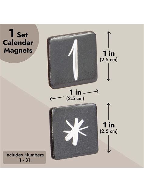 50 Piece Magnetic Calendar For Classroom, Whiteboard - Number Magnets ...
