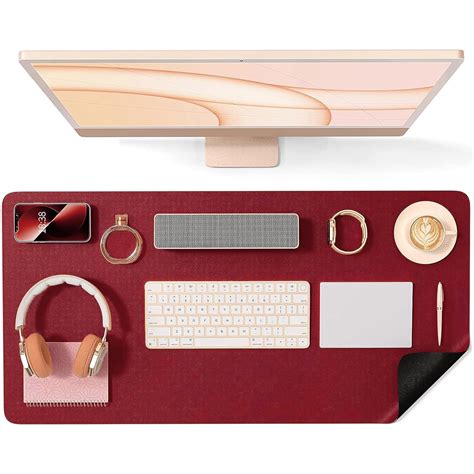 Storite 900 x 400 x 2 mm Dual Sided Leather Desk Protector Mouse Pad ...