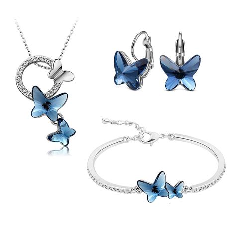 Buy Yellow Chimes Pendant Set for Women and Girls Blue Crystal Pendant ...