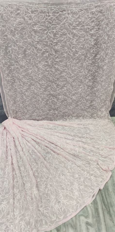 Pure Chiffon Georgette tepchi Jaal work sarees with finest quality int ...