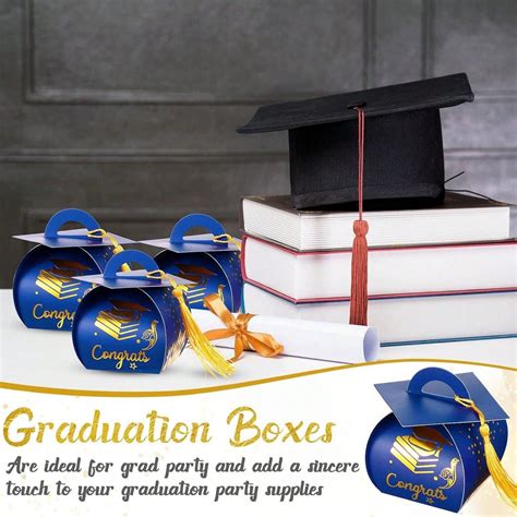 25pcs Graduation Cap Gift Box Graduation Party Favors Graduation Candy ...