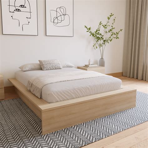 Nexera James Full Size Platform Bed Frame, Natural Blonde Oak - Walmart.com